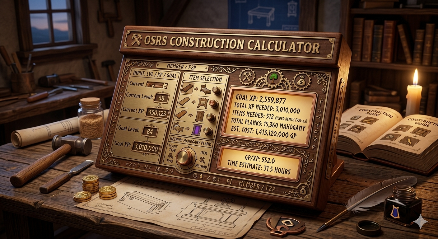 OSRS Construction Calculator: The Ultimate Guide to Training, Costs, and Your Player Owned House
